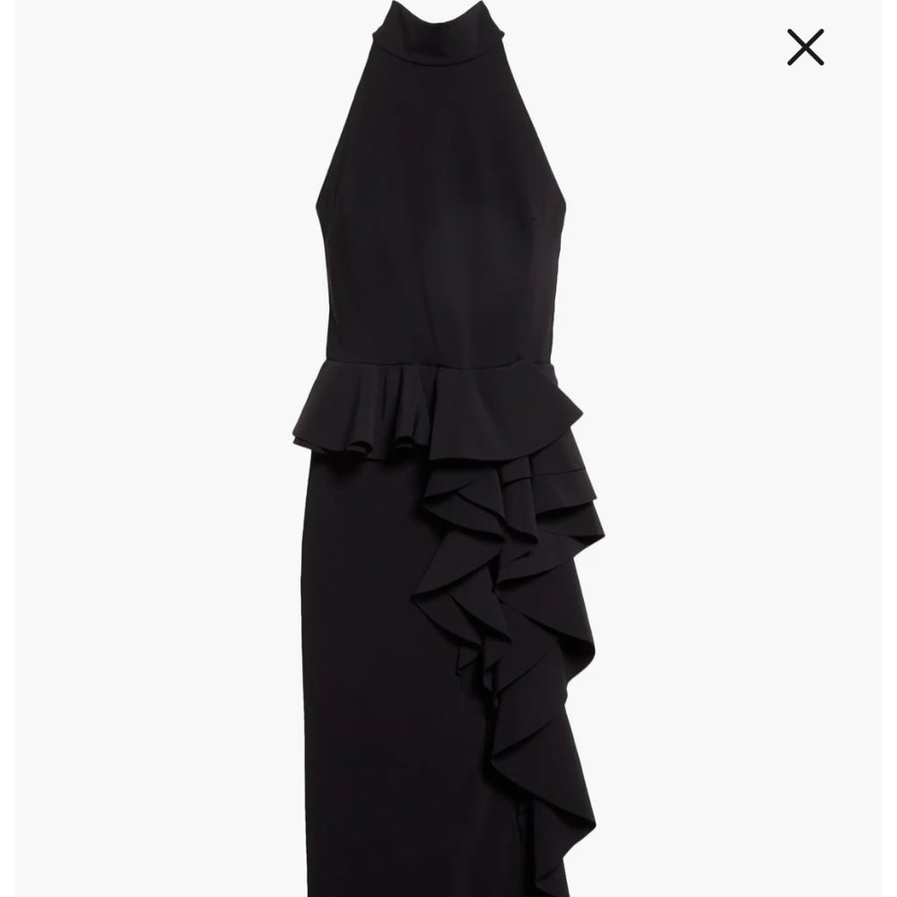 Chiara Boni La Petite Robe - Halter Neck Cascade Ruffle Gown - Ah Long Gown